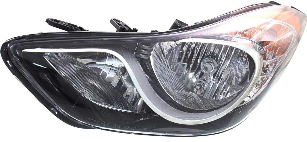 Hyundai Elantra Headlight Assembly Driver Side Black Housing W5395