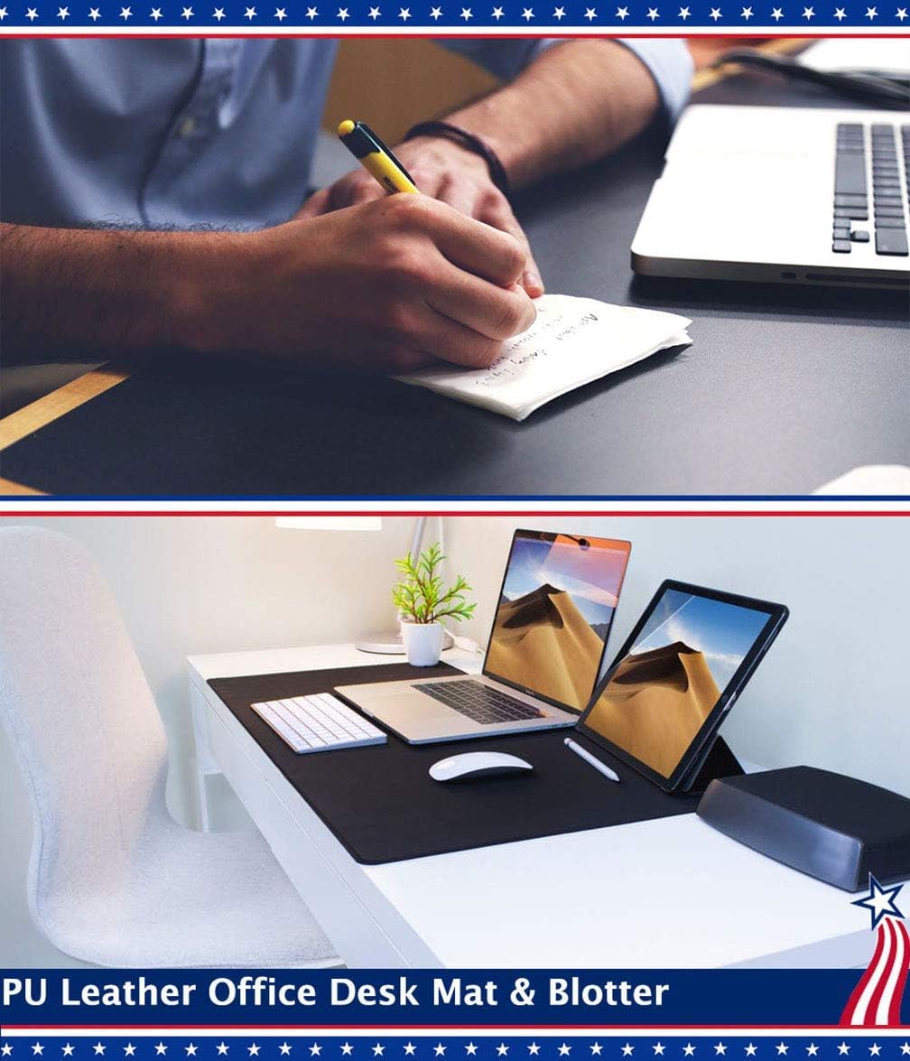 White Waterproof PU Leather Desk Pad K329241