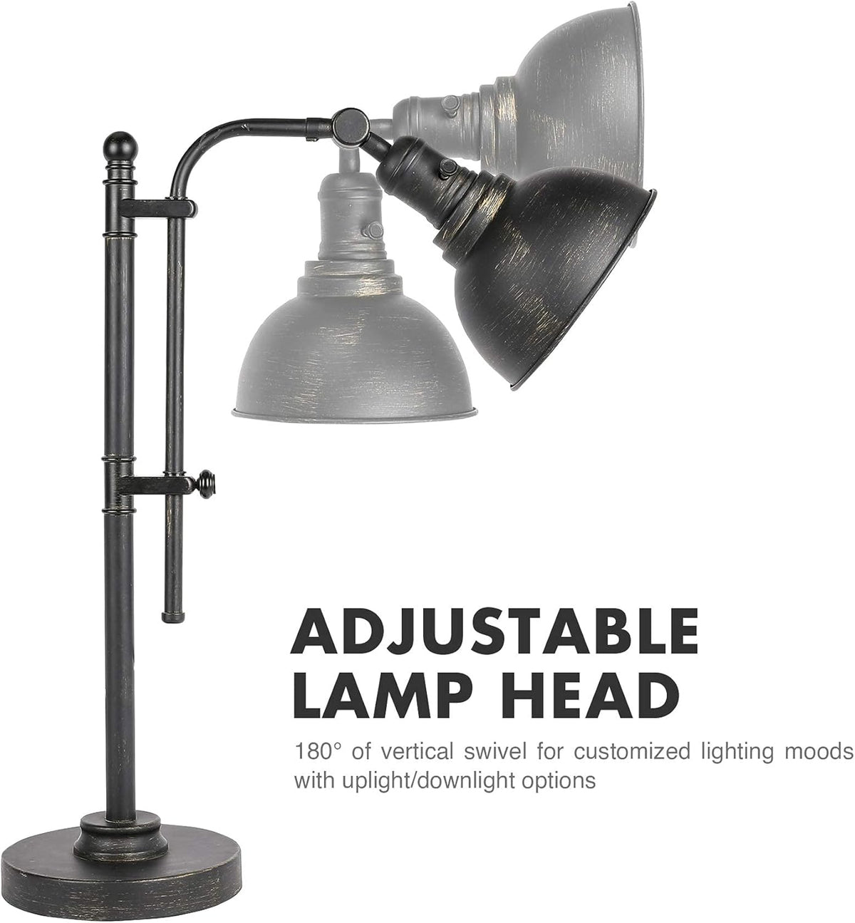 Black Adjustable Metal Desk Lamp T578899
