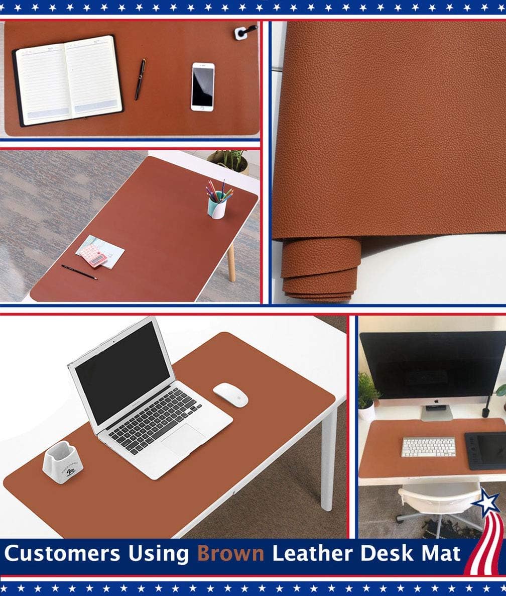 White Waterproof PU Leather Desk Pad K329241