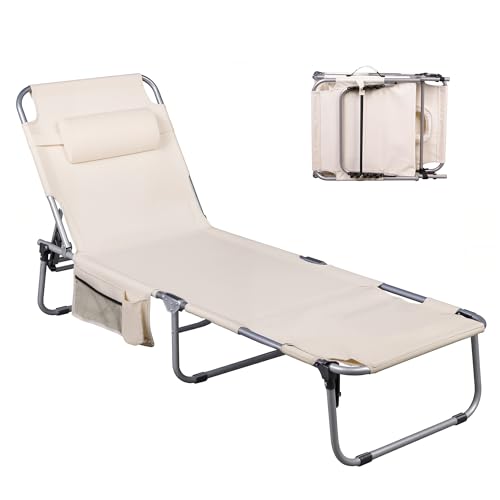 Silver Greige Portable Folding Camping Cot with Carry Bag K6413