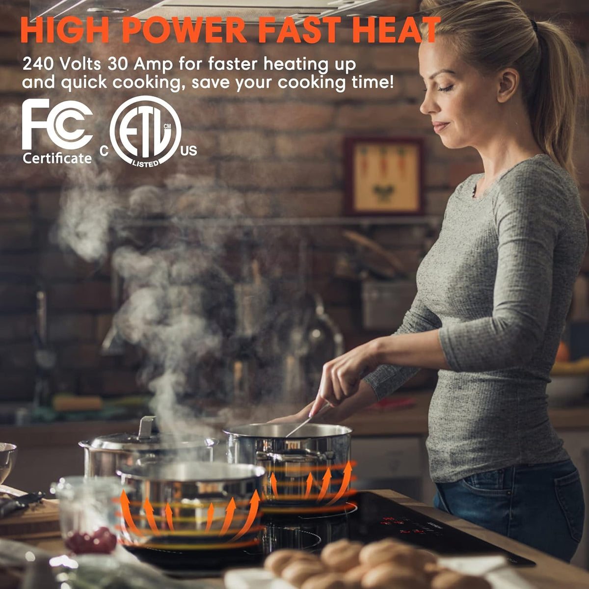 30 Inch 4 Burners Induction Cooktop with Timer W657217