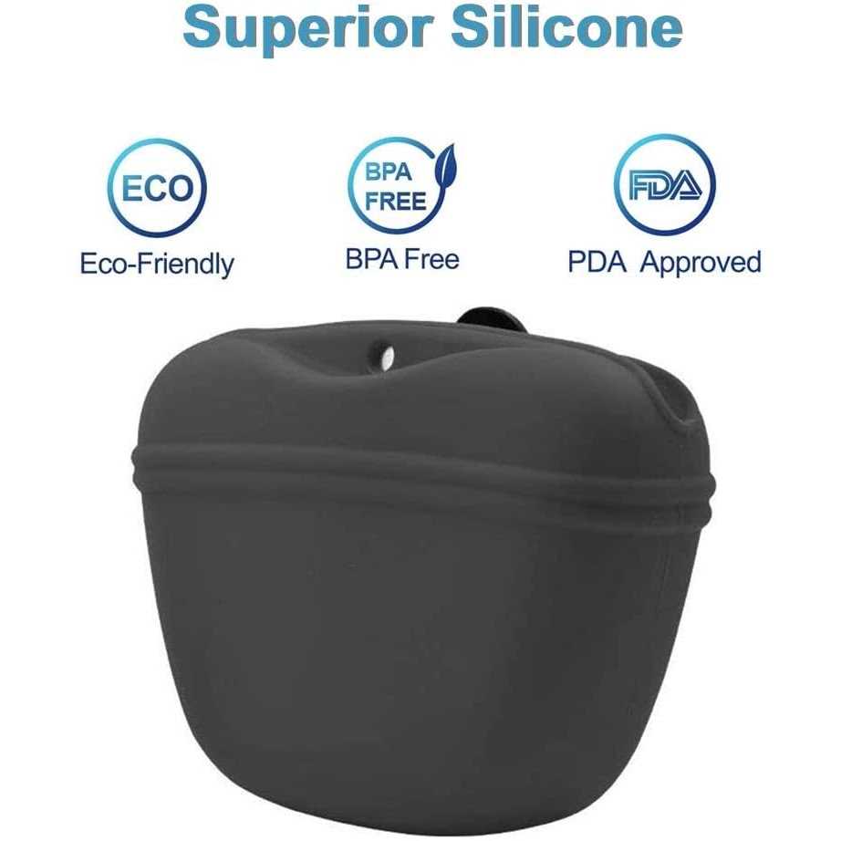 Silicone Dog Treat Pouch with Magnetic Closure and Waist Clip O955782