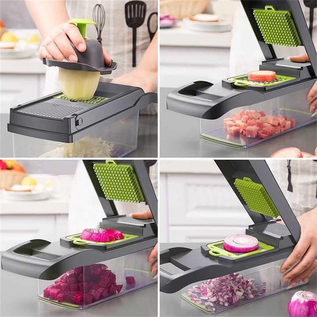Food Chopper 8 Blade Vegetable Slicer with Container X97706
