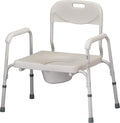 Heavy Duty Bedside Commode, Extra Wide Seat, White S11372