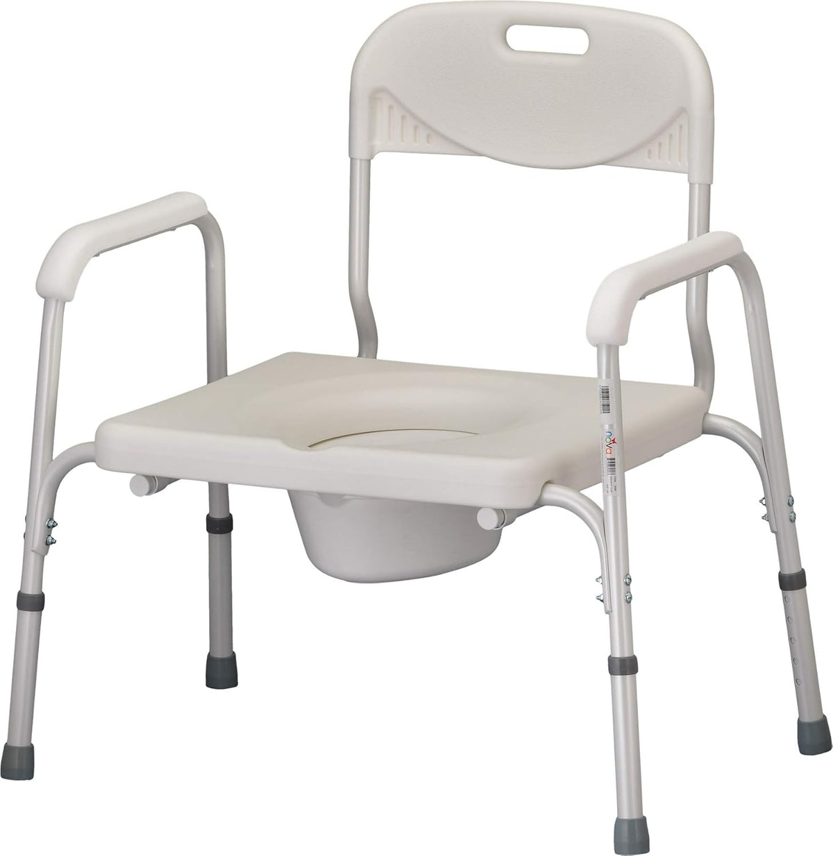 Heavy Duty Bedside Commode, Extra Wide Seat, White S11372