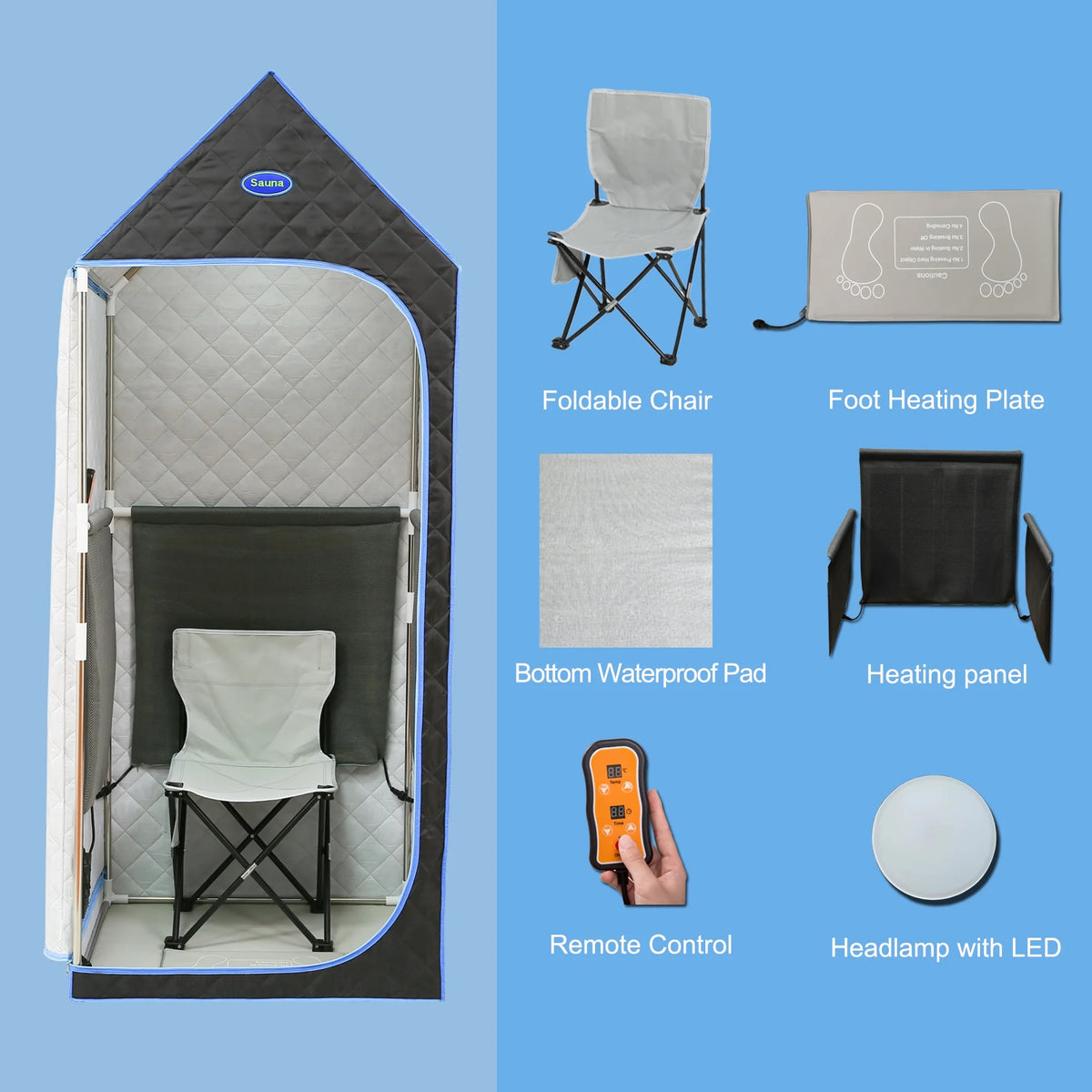 Black Far Infrared Full Body Sauna Tent Q94638