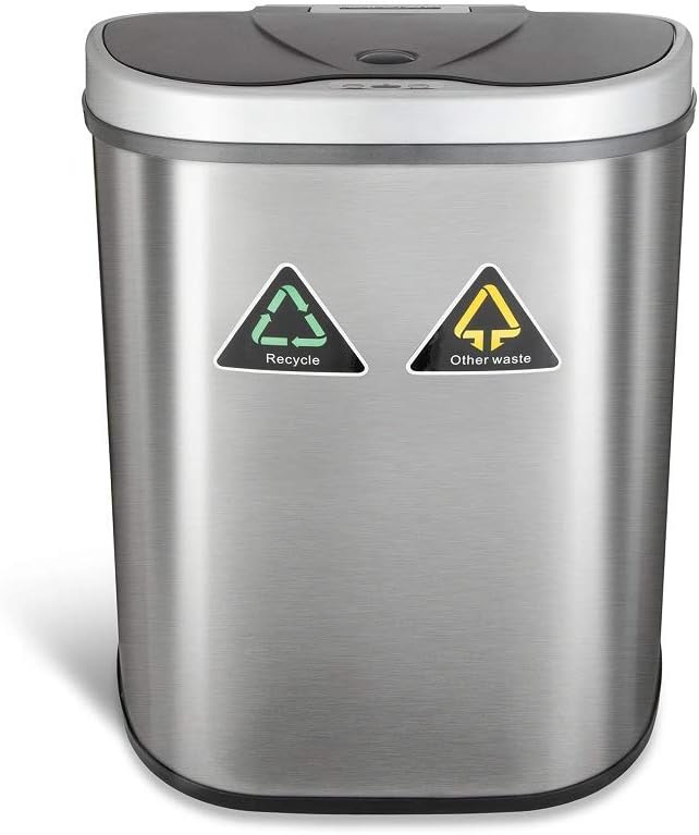 Motion Sensor Trash Can, Extra Large, Silver J556
