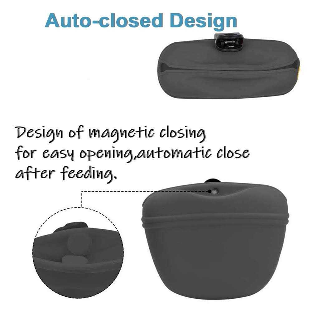 Silicone Dog Treat Pouch with Magnetic Closure and Waist Clip O955782