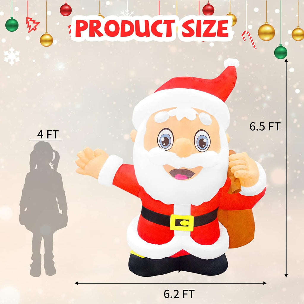 6.5 FT Santa Claus Christmas Inflatables with LED Lights R3061