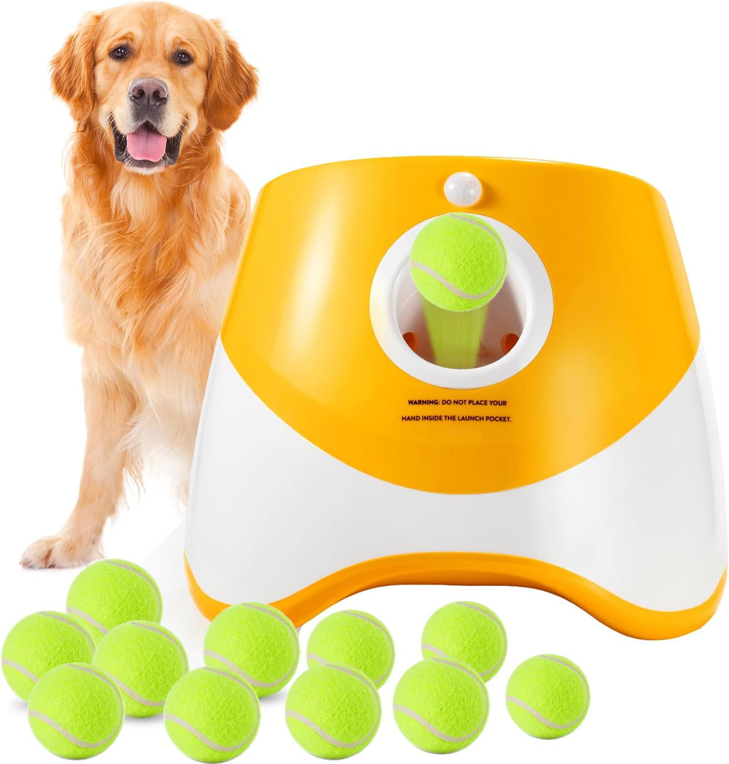 Rechargeable Automatic Dog Ball Launcher with 12 Tennis Balls H363