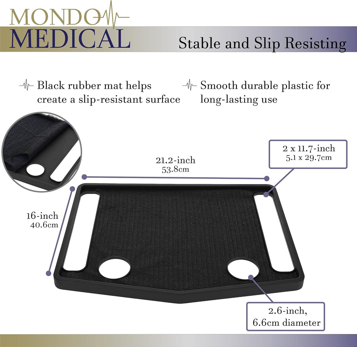 Black No Slip Walker Tray 16 x 21in T5019