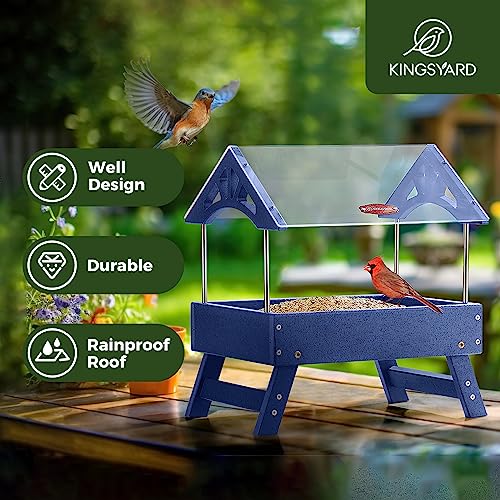 Brown Recycled Plastic Platform Bird Feeder, 5 LBS Large Capacity F338543