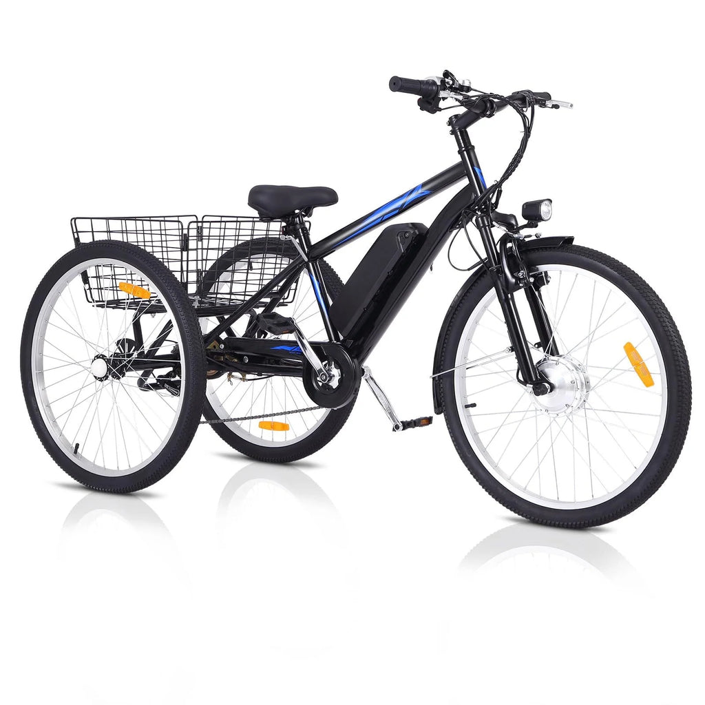 Electric Tricycle 24 7 Speeds 3 Wheels Blue F6037