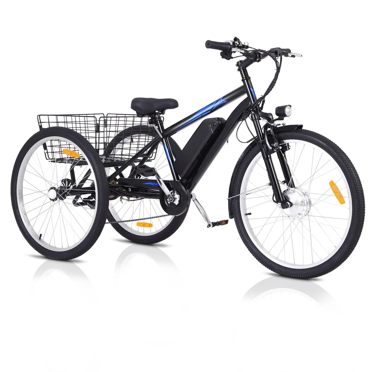 Electric Tricycle 24 7 Speeds 3 Wheels Blue F6037
