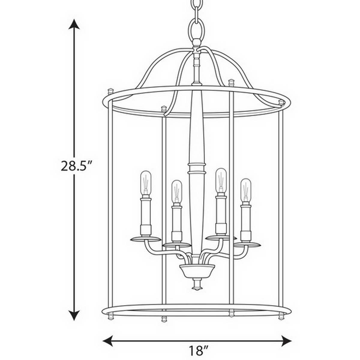 Four-Light Black Medium Foyer U9948