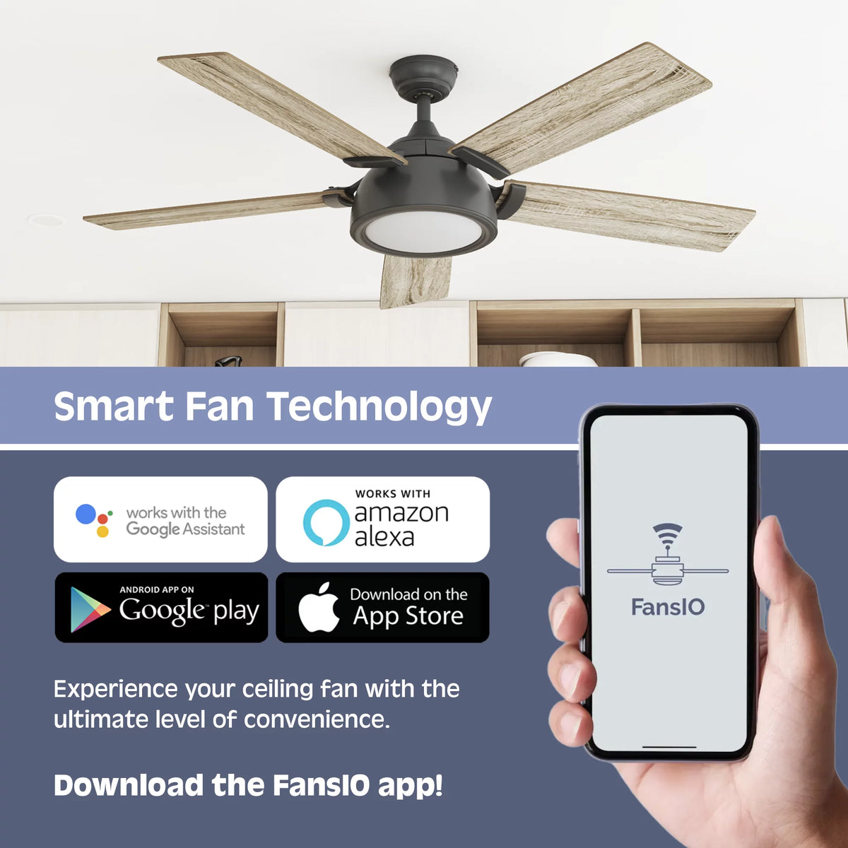 52" Pewter Indoor Ceiling Fan with Light A61779