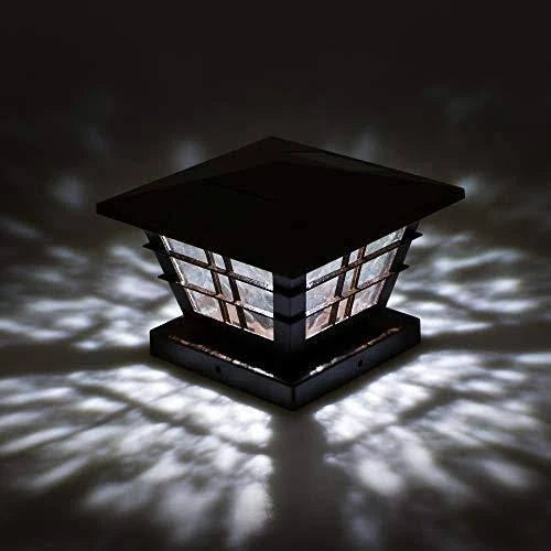 8 Pack 5x5 Solar Powered Post Cap Light with 4x4 Base Adapter (Brown) A737
