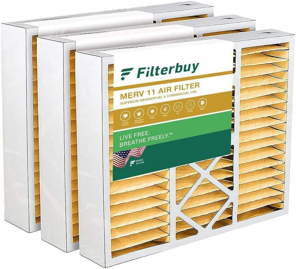 20x25x5 MERV 11 Pleated HVAC Air Filters 3-Pack Q78039