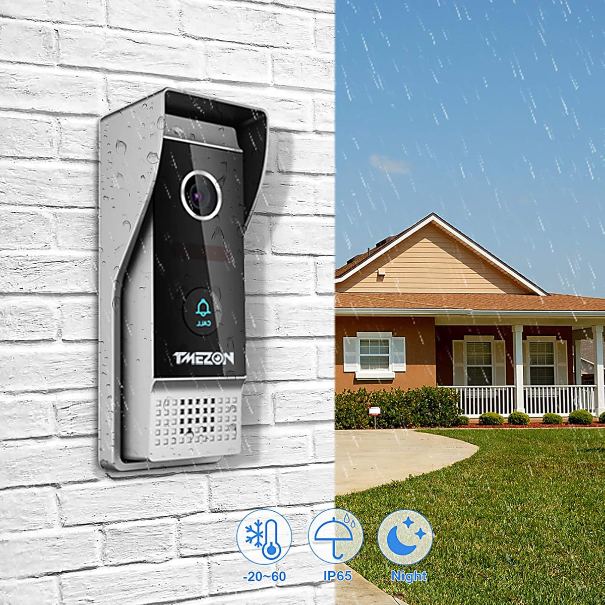 Wireless WIFI Video Door Phone IP Doorbell Intercom System with Camera 7 Inch 1x1080P Wired Camera Night Vision H308