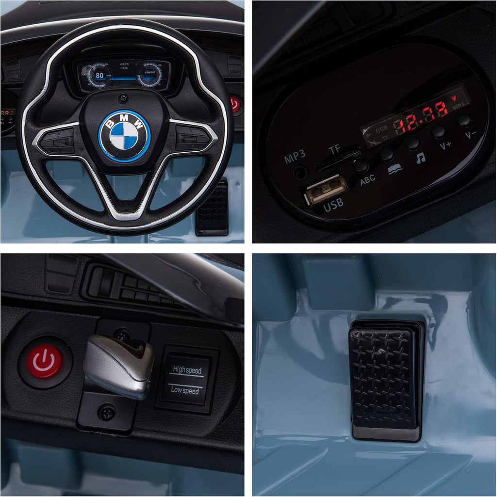 Blue BMW I8 Coupe Electric Kids Ride-On Car 6V Battery Powered Toy with Remote Control Q861524