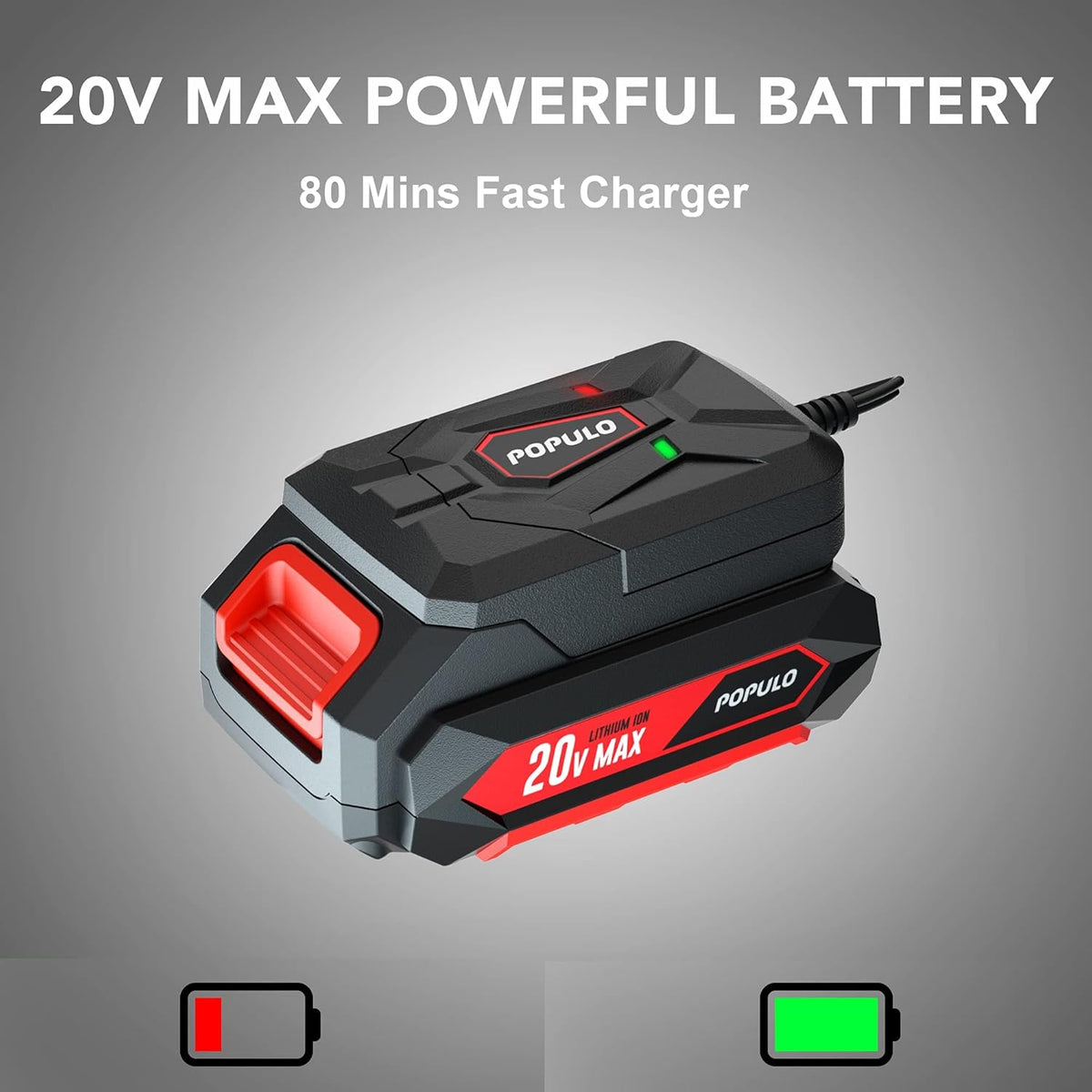 20V Cordless Leaf Blower with 2.0Ah Battery and Fast Charger D735860
