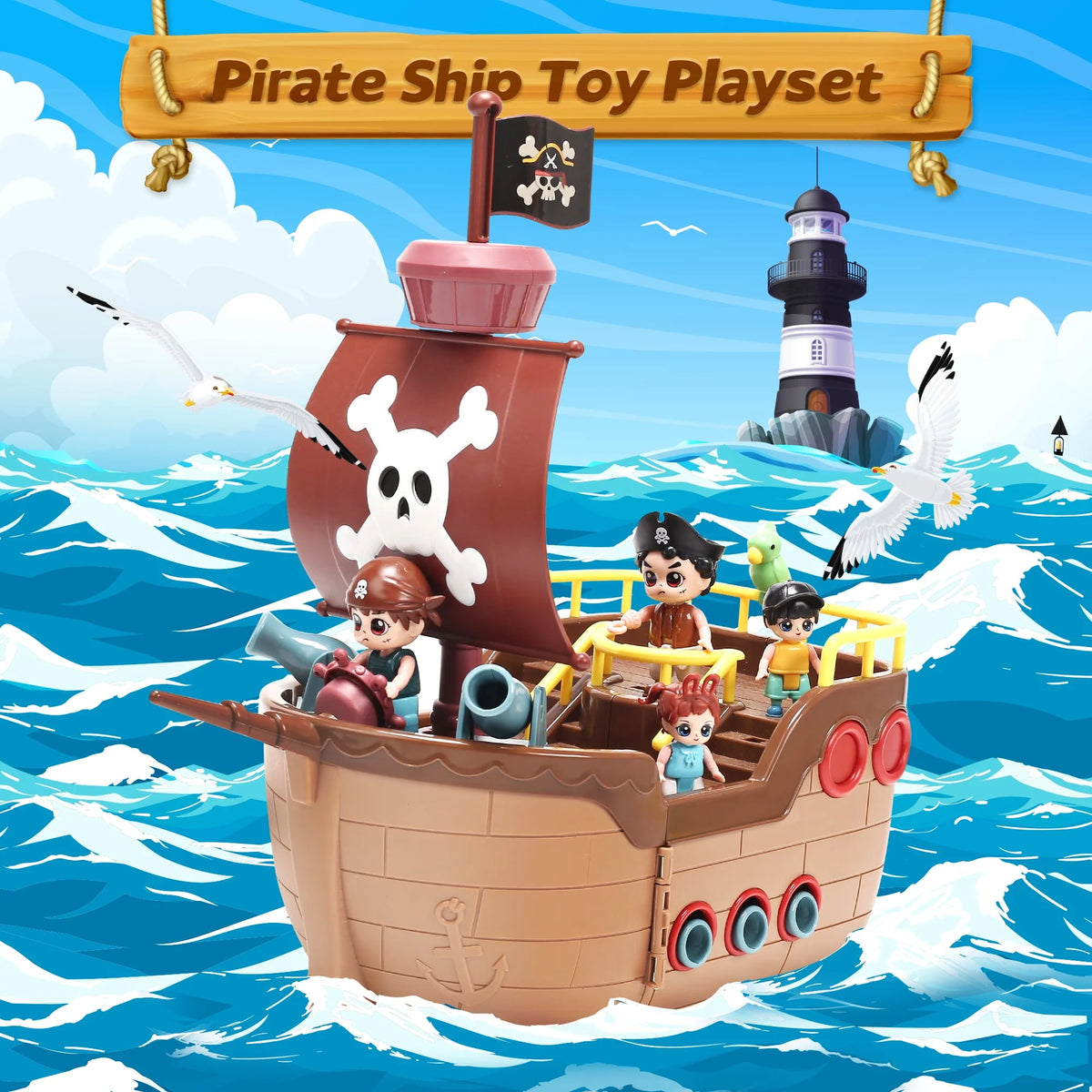 Brown Pirate Boat Toys G45936