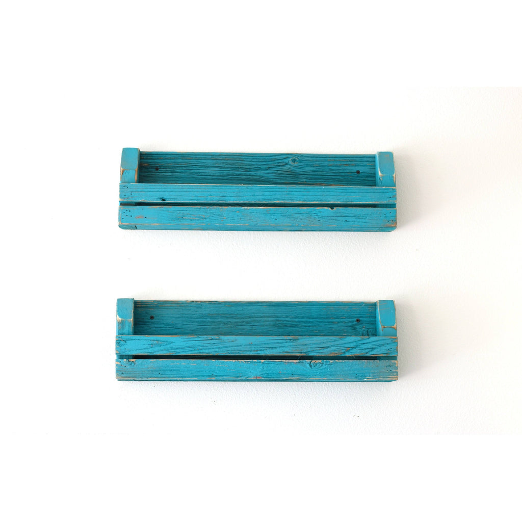 Black Slatted Shelves Set of 2 D251