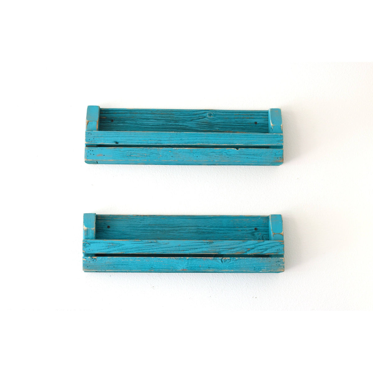 Black Slatted Shelves Set of 2 D251