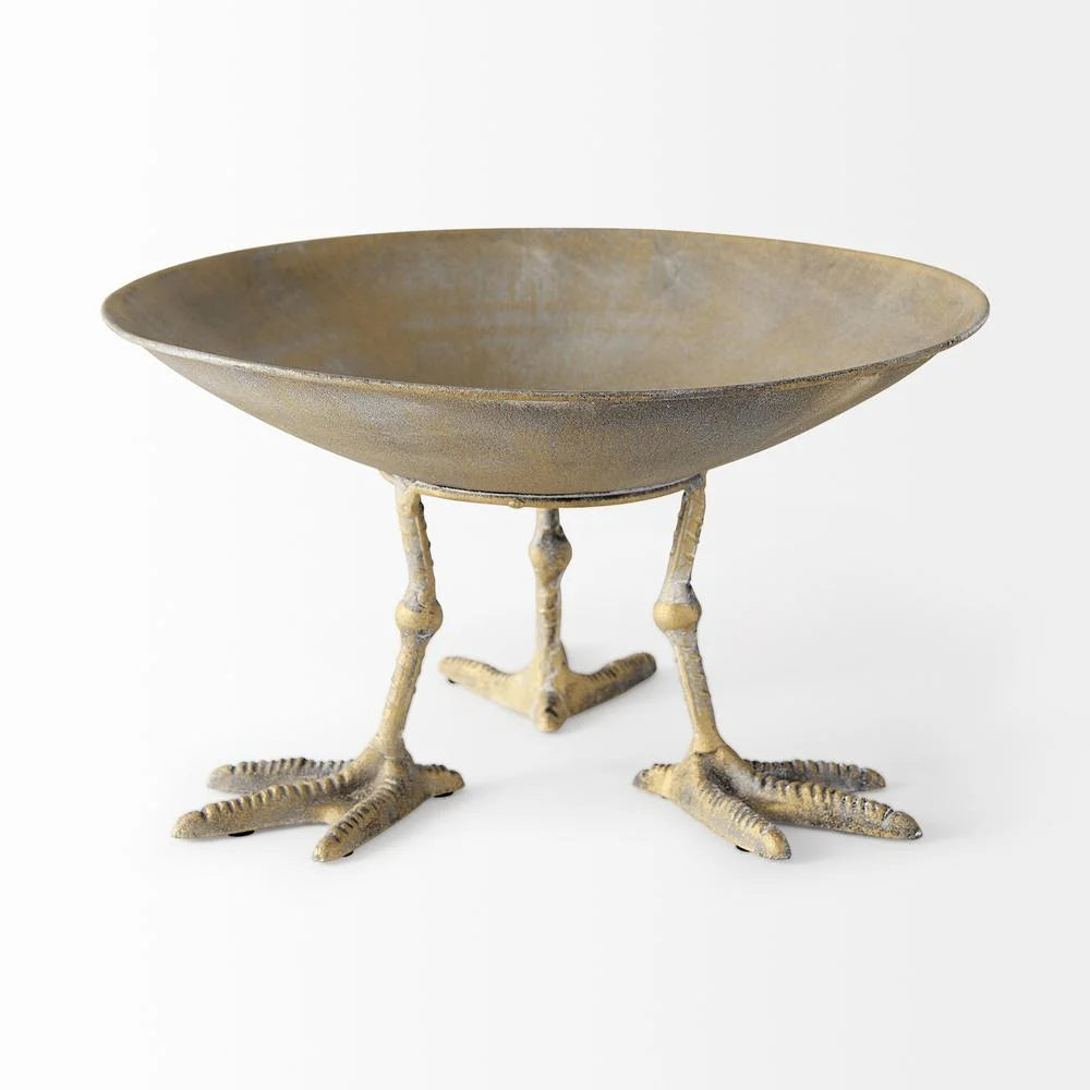 Antiqued Gold Webbed Feet Centerpiece Bowl R4494