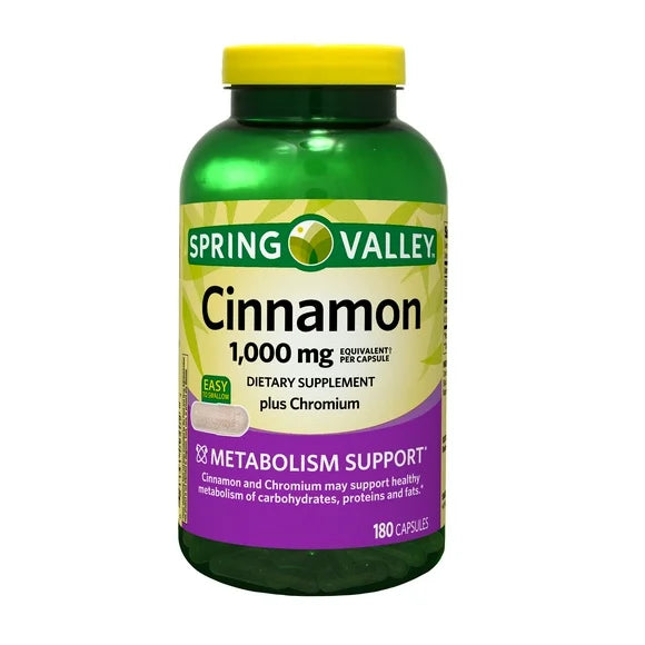 Cinnamon Chromium 1,000 mg 180 Count Capsules Dietary Supplement N418522