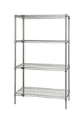 304 Stainless Steel 4-Shelf Wire Shelving Unit D89567