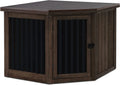 Brown Medium Wooden Dog Crate End Table D1544