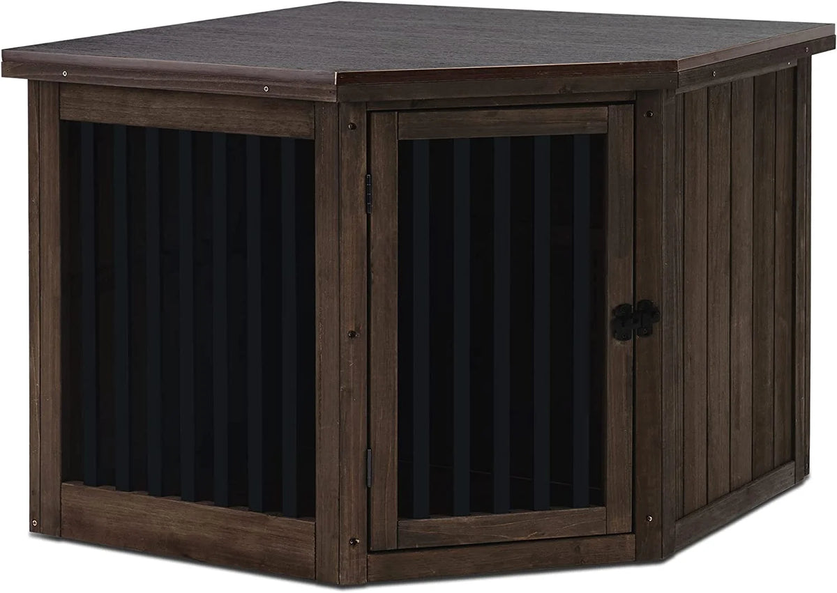 Brown Medium Wooden Dog Crate End Table D1544