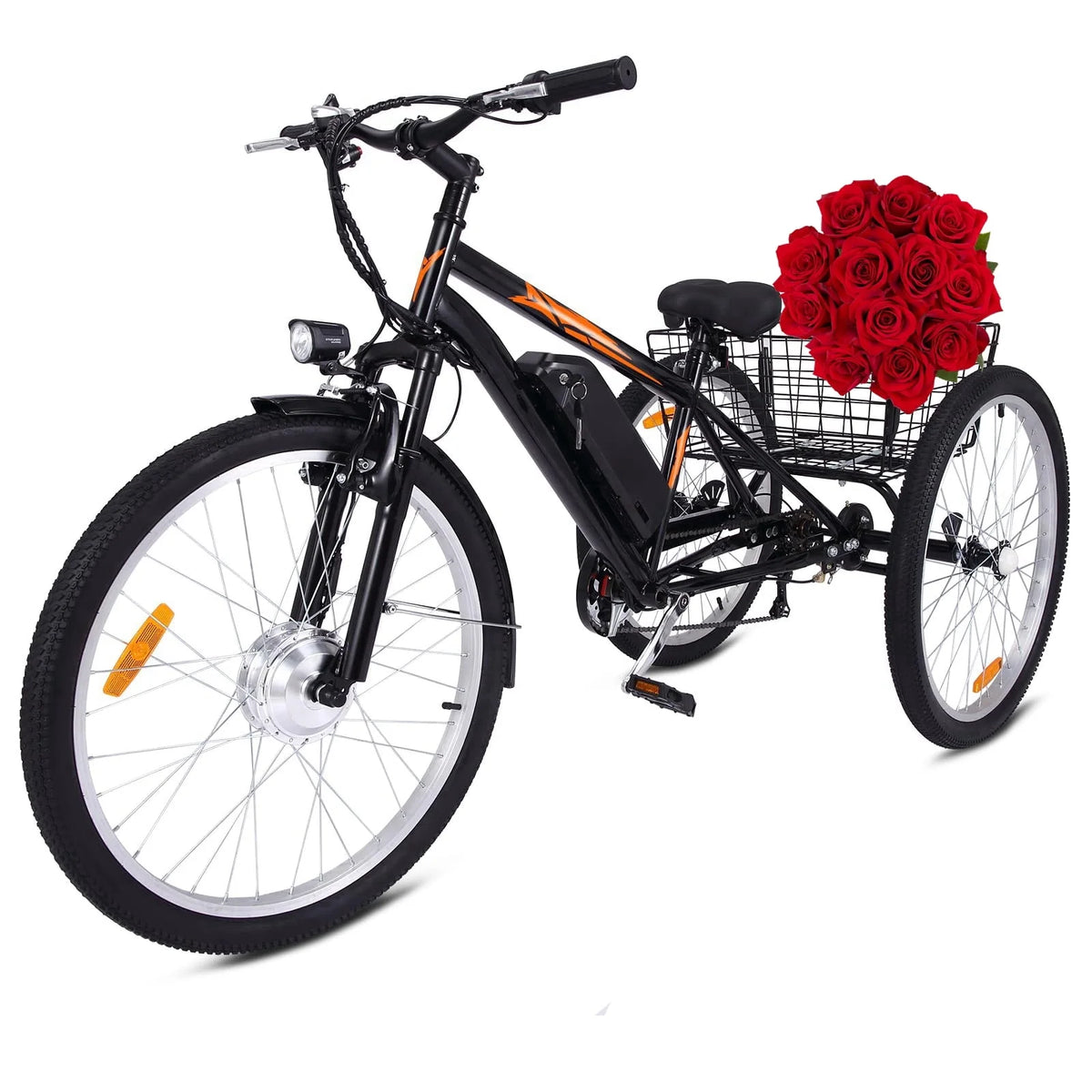 Electric Tricycle 24 7 Speeds 3 Wheels Blue F6037