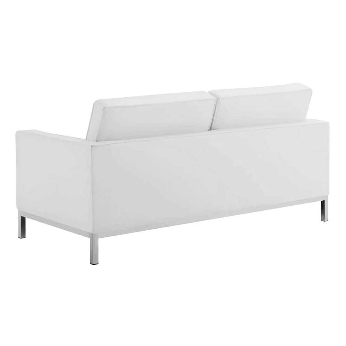 White Faux Leather Tufted Loveseat V185
