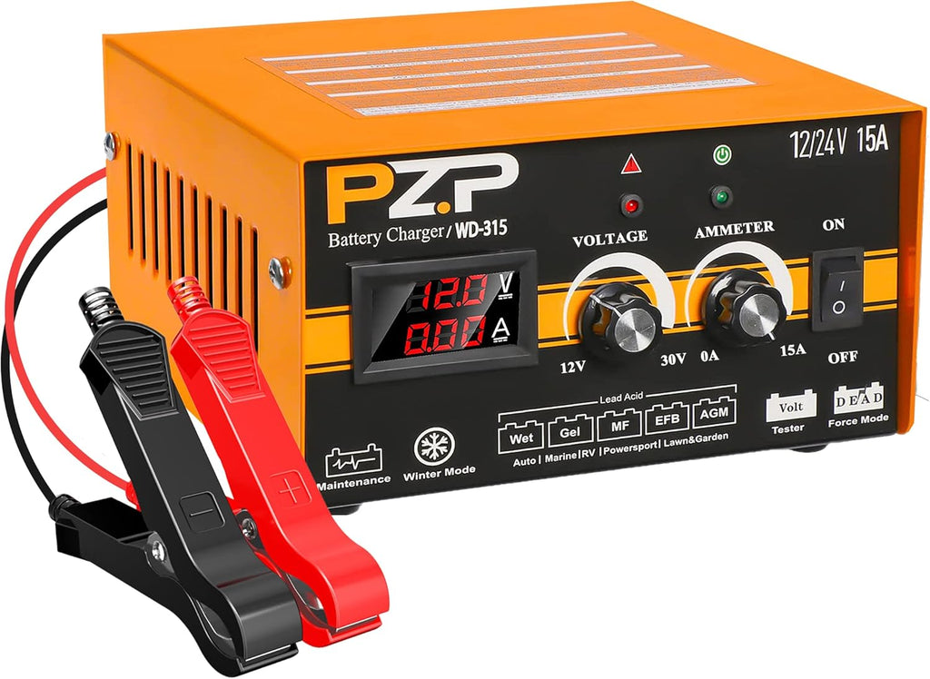 Manual Battery Charger 12V/24V Automotive Car Truck Boat Battery Chargers Maintainer Trickle Charger Z9424