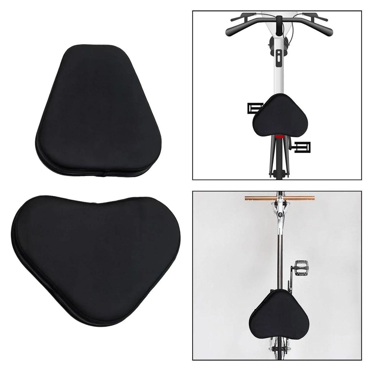Black Exercise Bike Saddle Cover with Back Support N910133