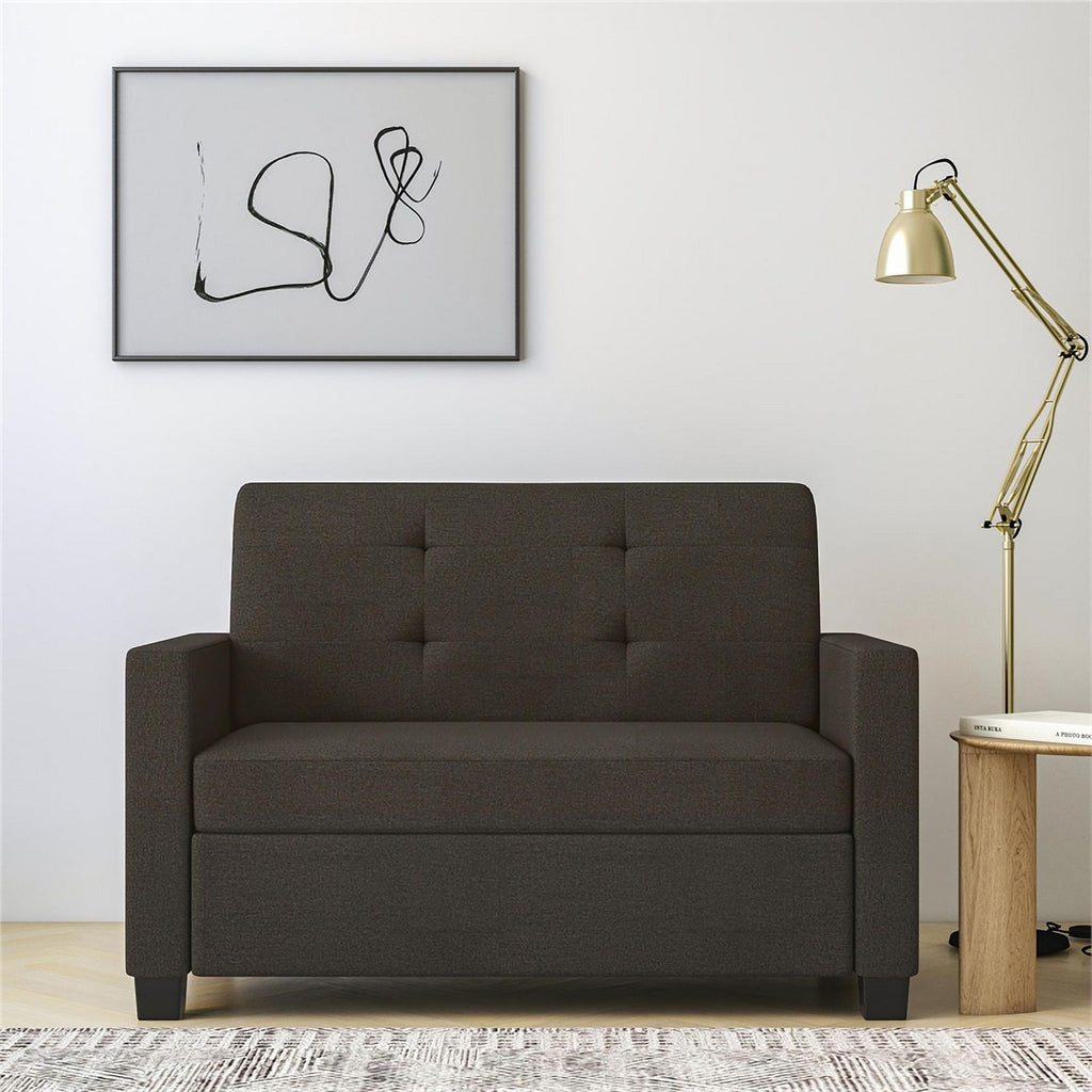 Gray Linen Loveseat Sleeper Sofa A332