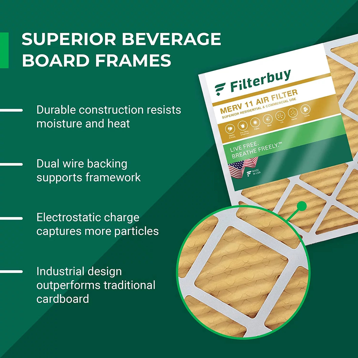 20x25x5 MERV 11 Pleated HVAC Air Filters 3-Pack Q78039