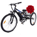 Electric Tricycle 24 7 Speeds 3 Wheels Blue F6037