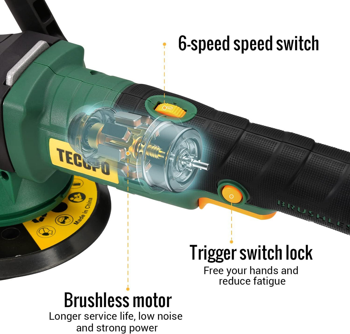 Cordless Brushless 6-Inch Dual Action Random Orbit Polisher with 4.0Ah Battery T30903