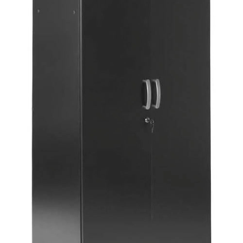 Black Wood Two Door Armoire Wardrobe Cabinet V20141