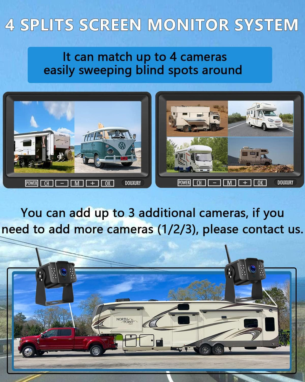Wireless Backup Camera System with 7 Monitor HD 1080P W62811