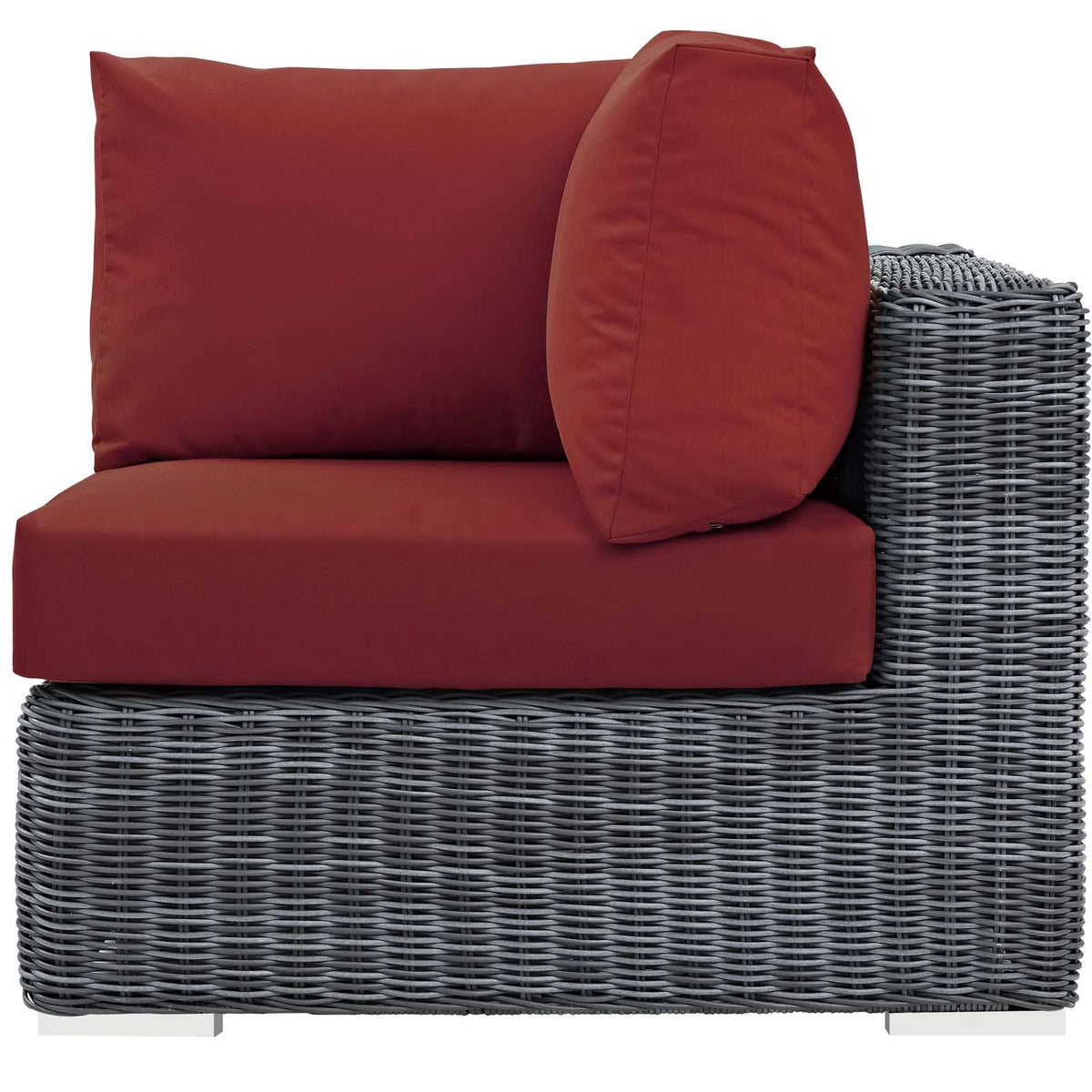 Red Sunbrella Rattan Wicker Corner Sofa H576320
