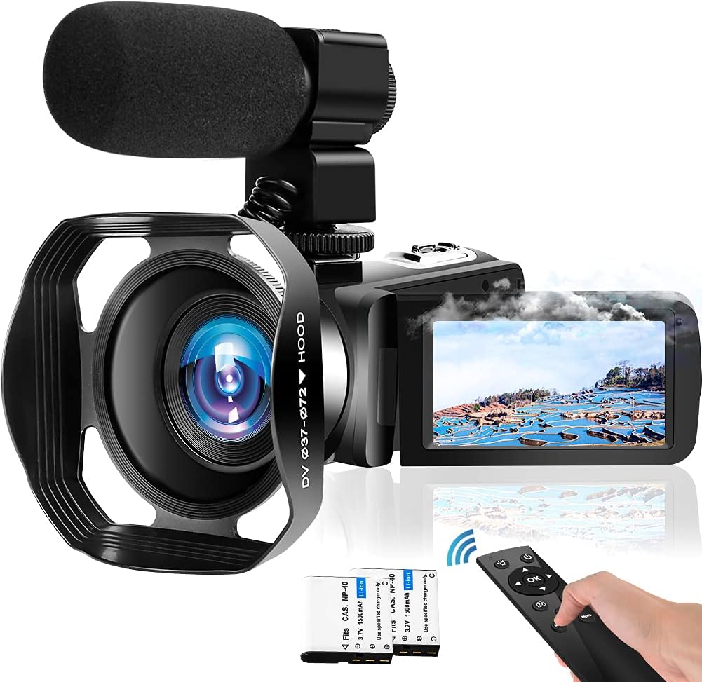4K 60FPS 48MP Camcorder with Touch Screen WiFi and IR Night Vision W44281