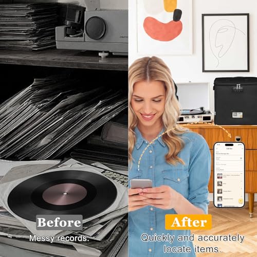 Black Waterproof Vinyl Record Storage Box with Lid Y701139