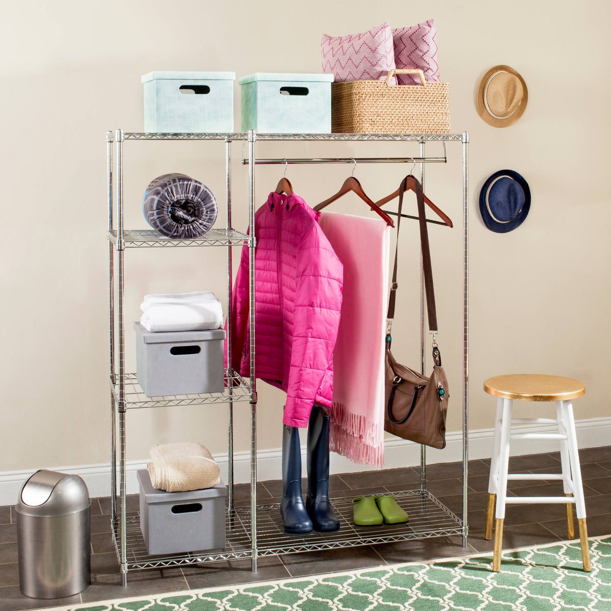 Chrome Wire Adjustable Garment Rack E5418