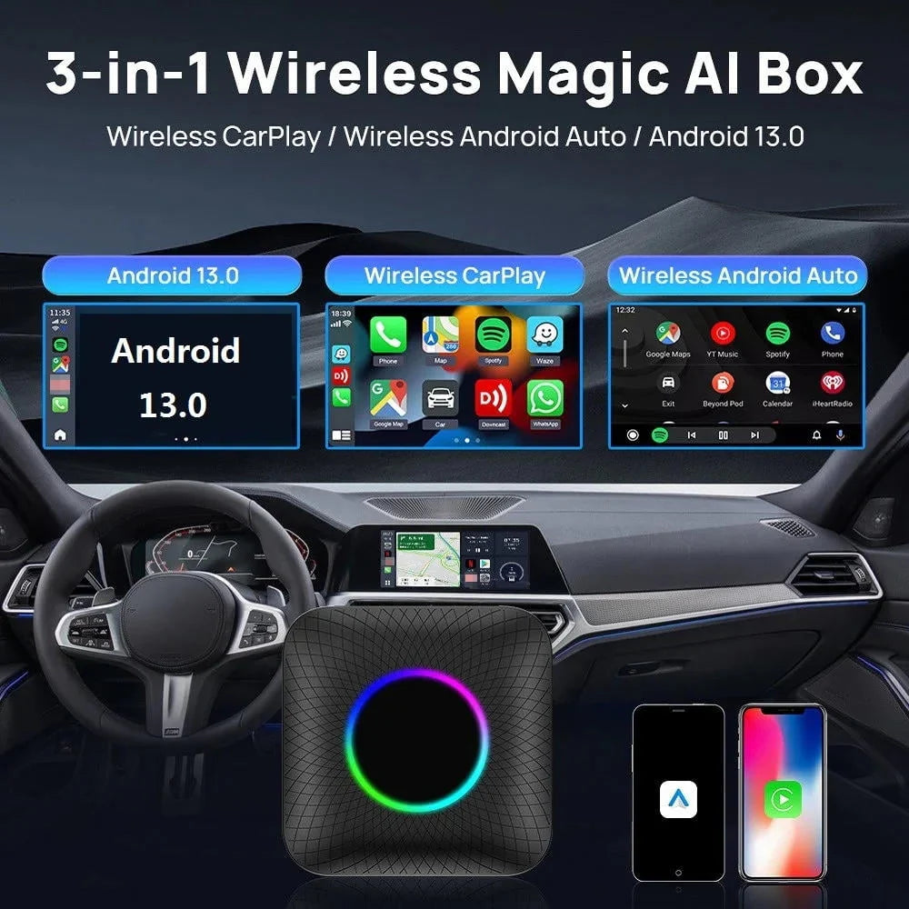 Android 13 Wireless Android Auto & Apple CarPlay Smart Tv Box T13153