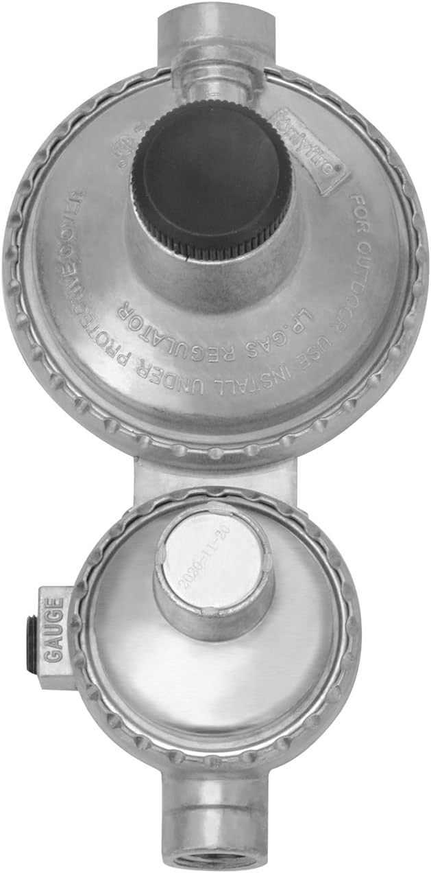 Vertical Two Stage Propane Regulator with 5Ft 1/4 NPT × POL Connection Propane Hose C152